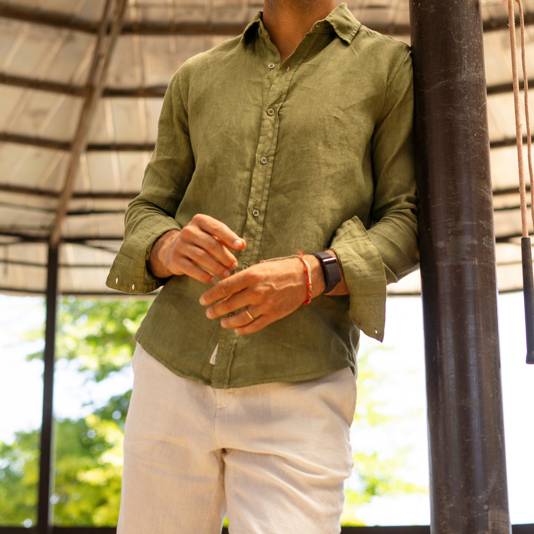 Camisa de Lino Verde