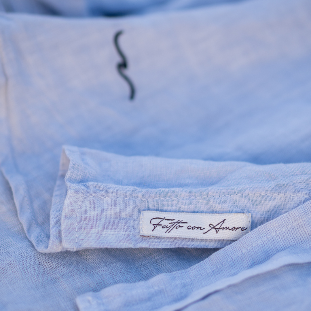 Camisa de Lino Azzurro Cielo
