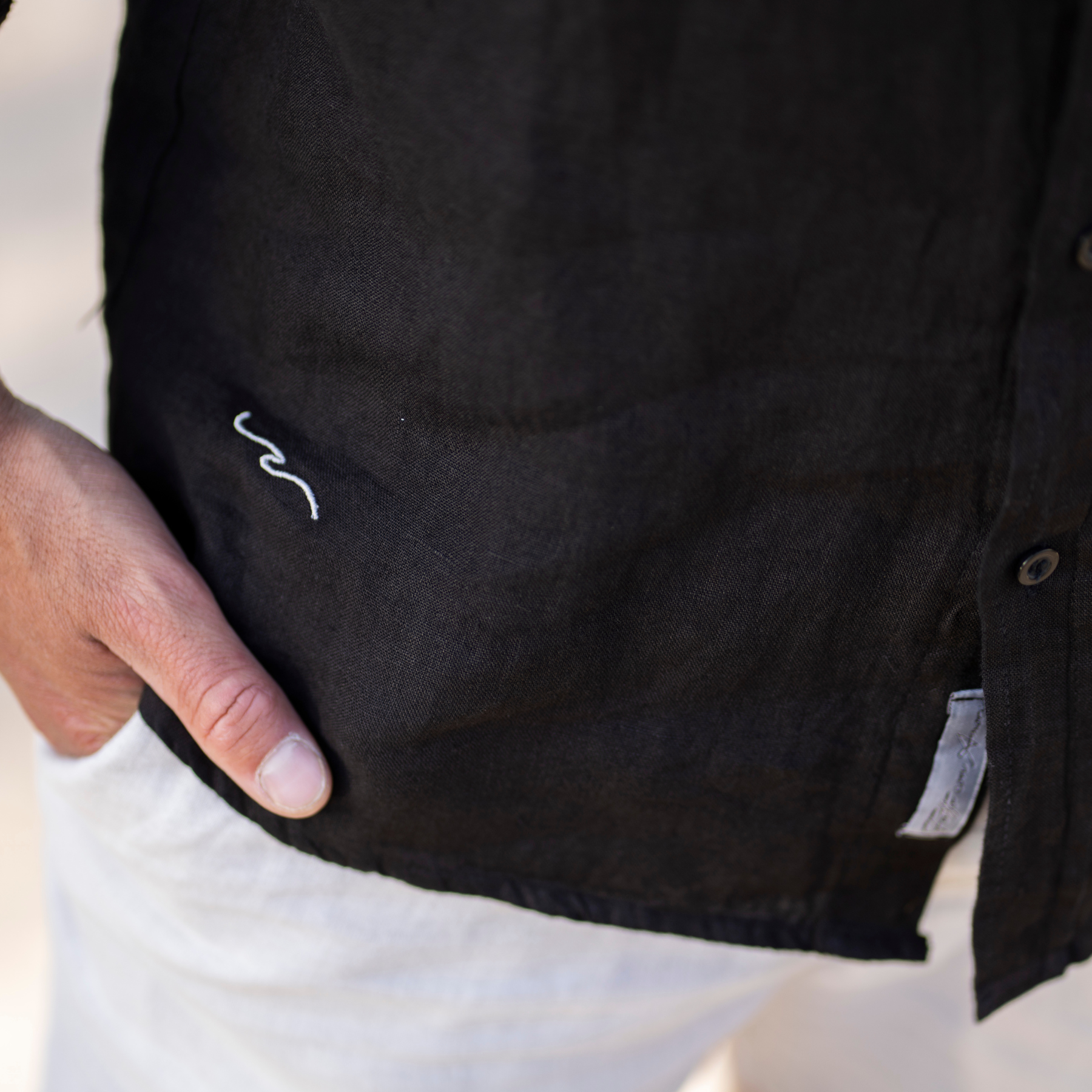 Camisa de Lino Nero Notte