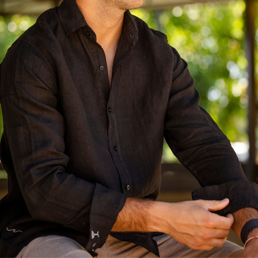 Camisa de Lino Nero Notte