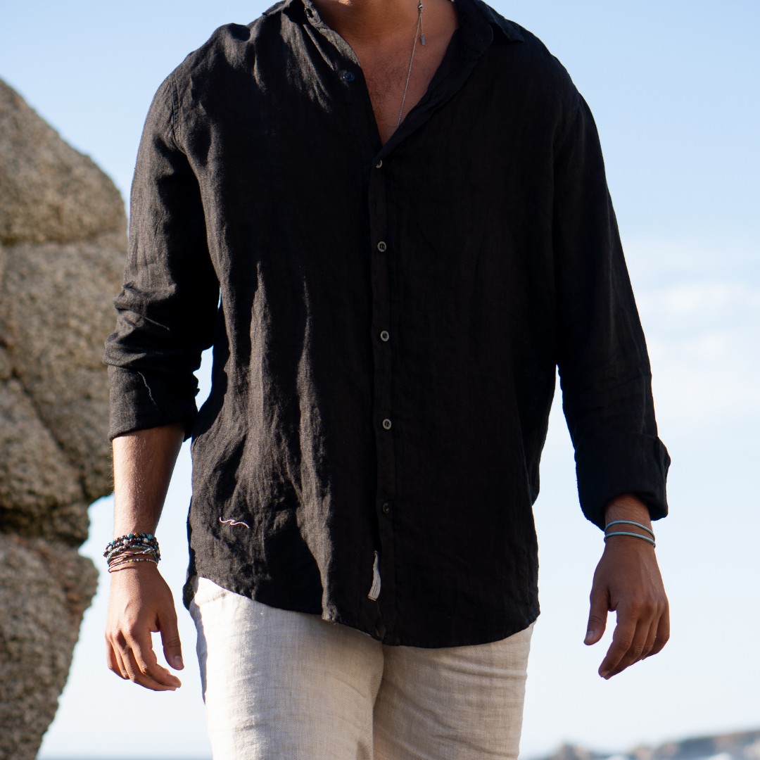 Camisa de Lino Nero Notte