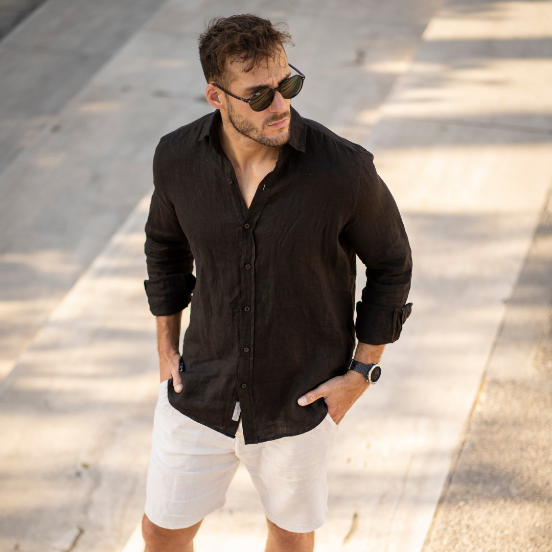 Camisa de Lino Nero Notte