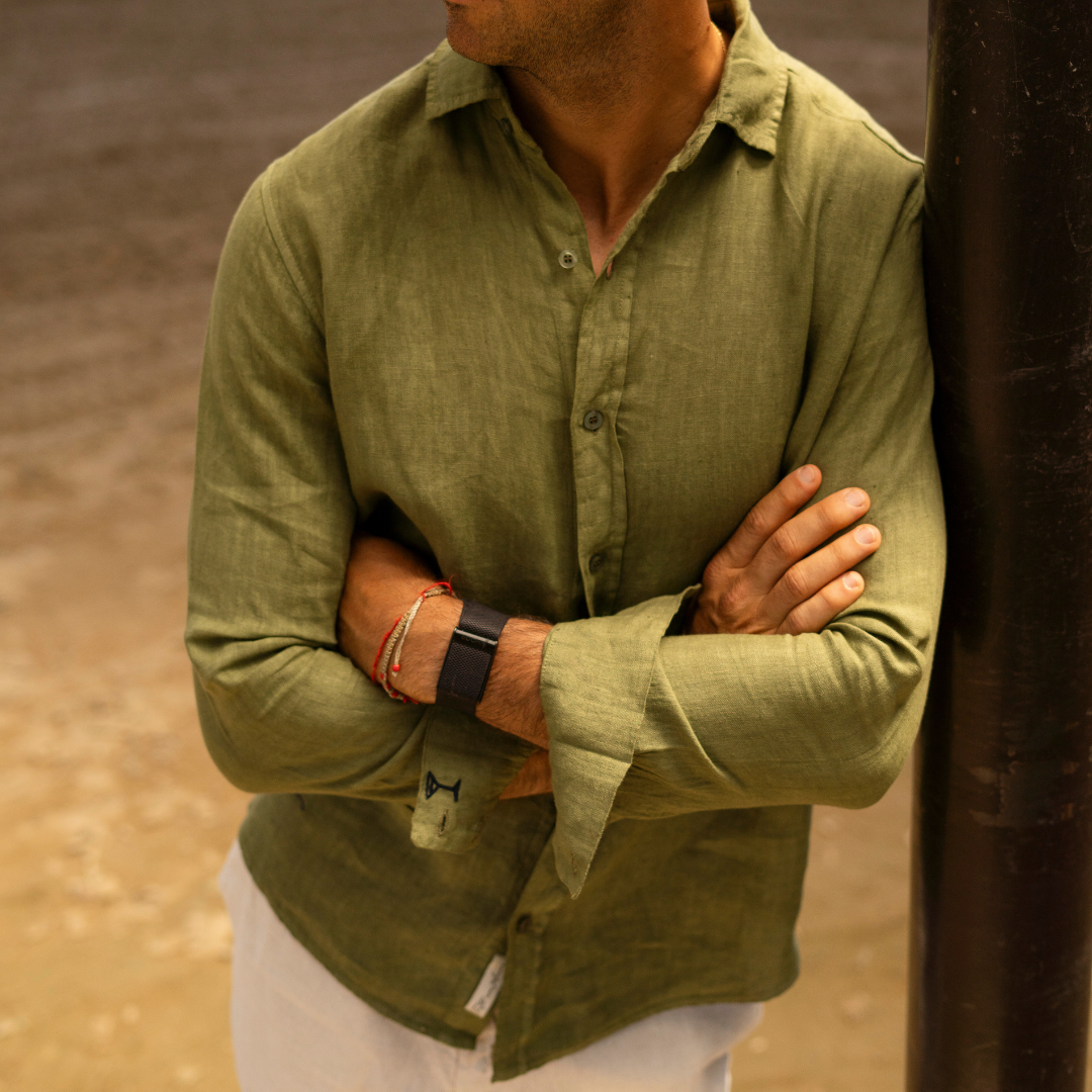 Camisa de Lino Verde Vita