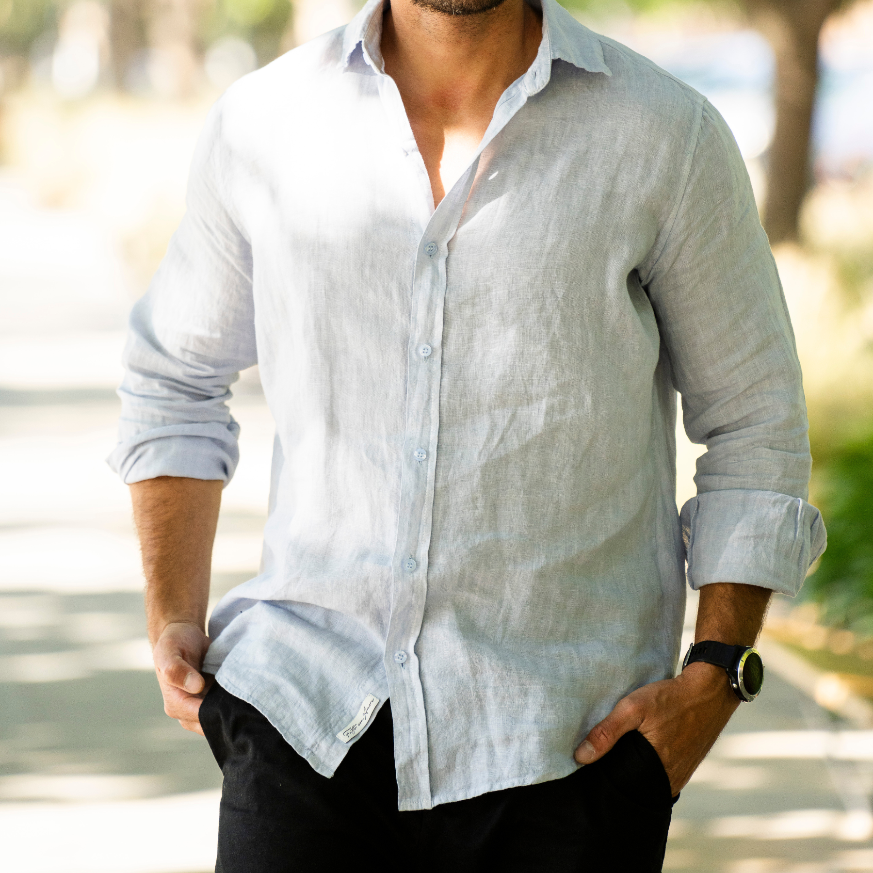 Camisa de Lino Azzurro