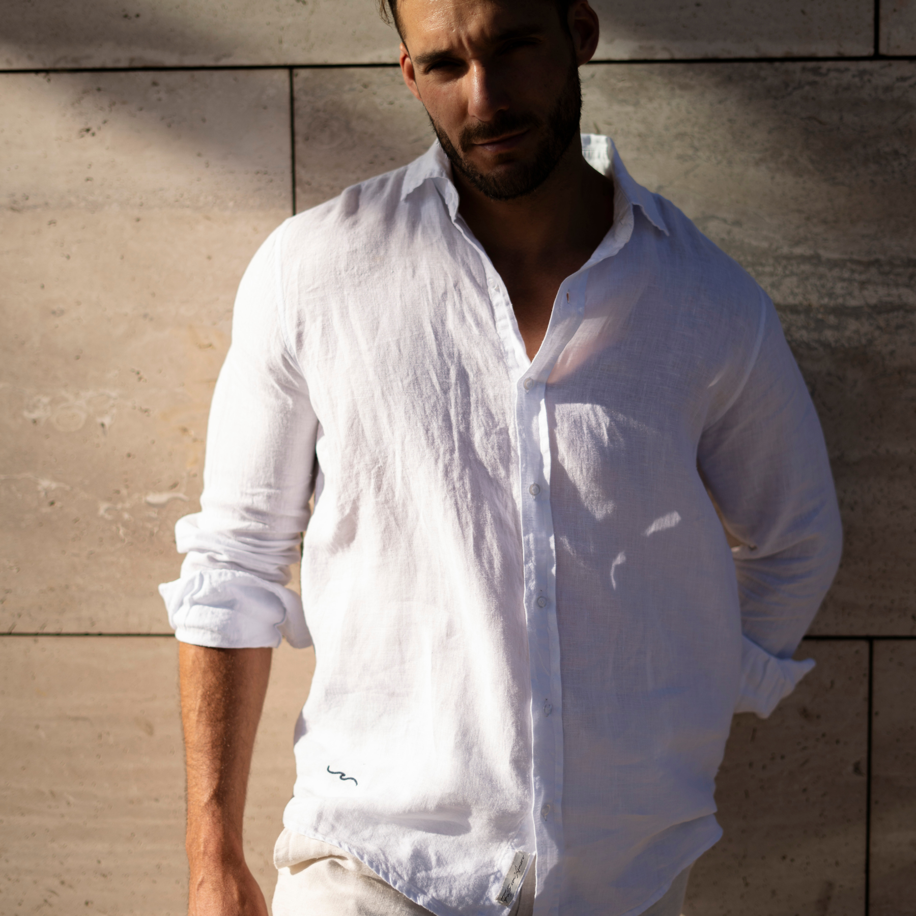 Camisa de Lino Bianca Mare