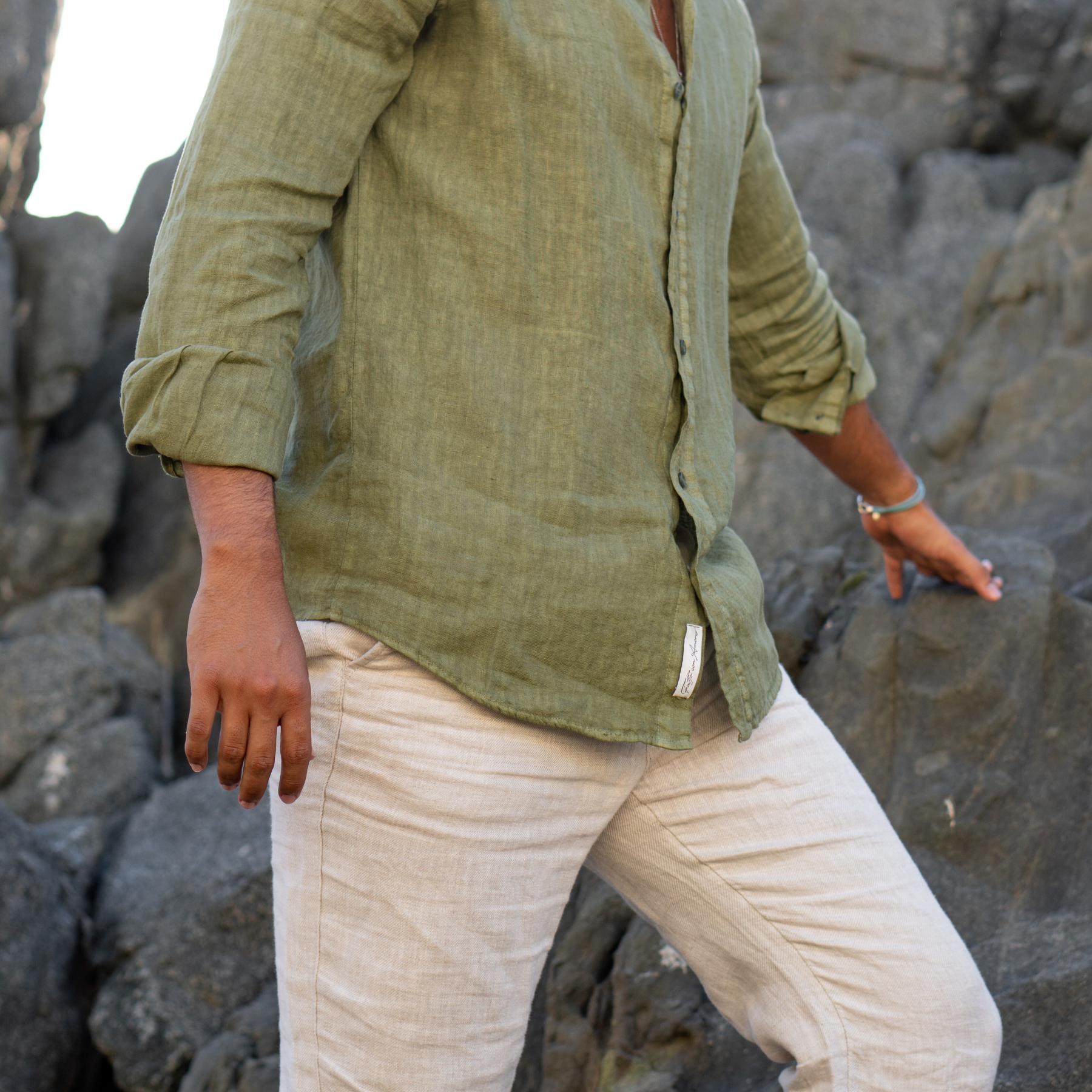 Camisa de Lino Verde