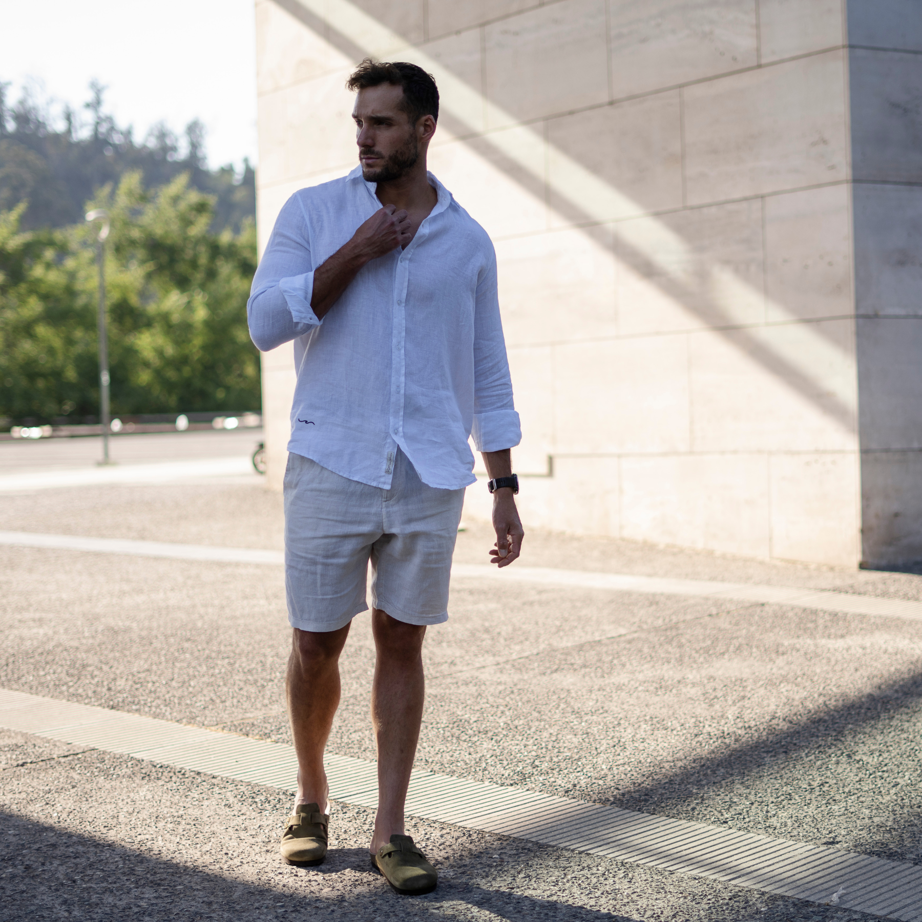 Camisa de Lino Bianca Mare