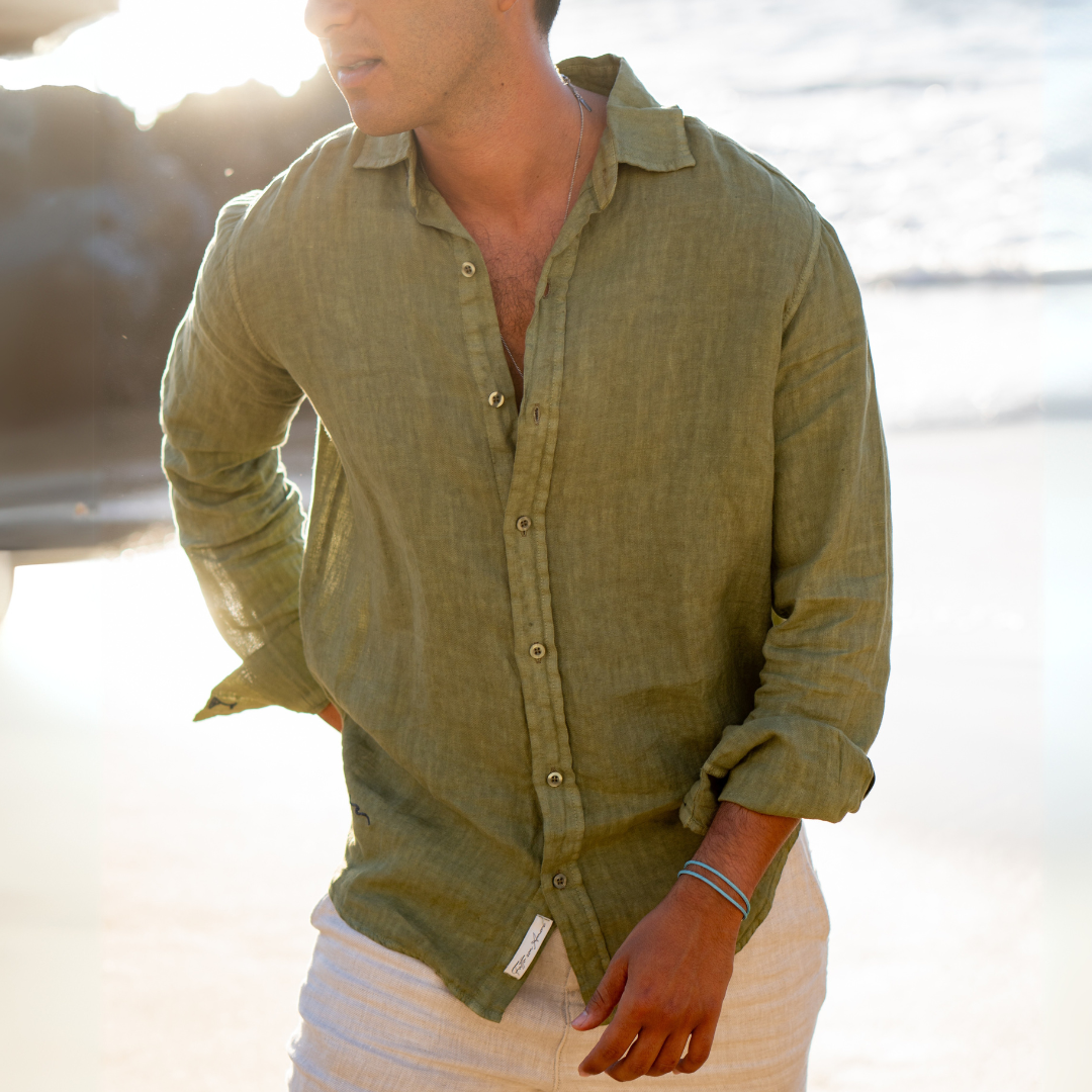 Camisa de Lino Verde Vita