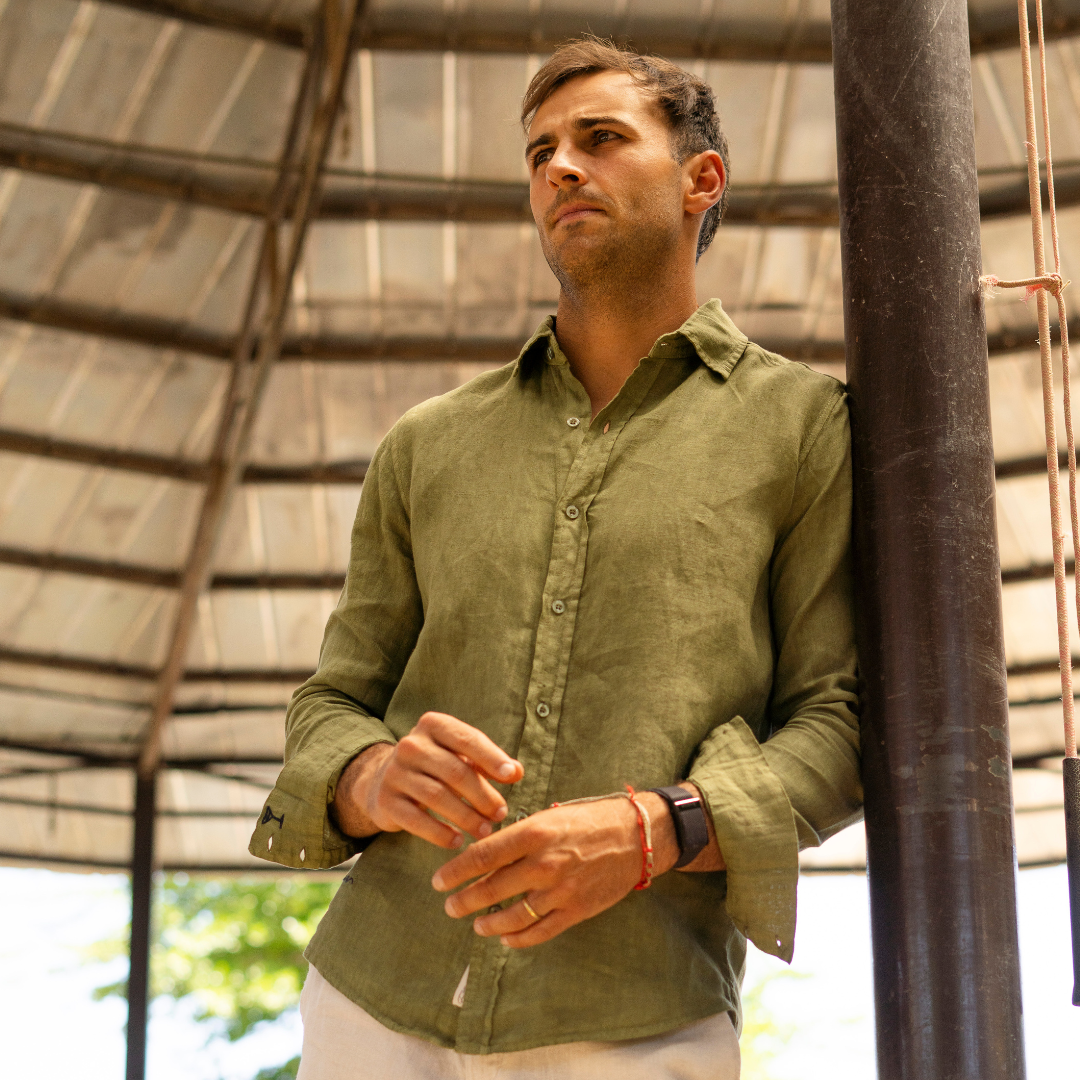 Camisa de Lino Verde Vita