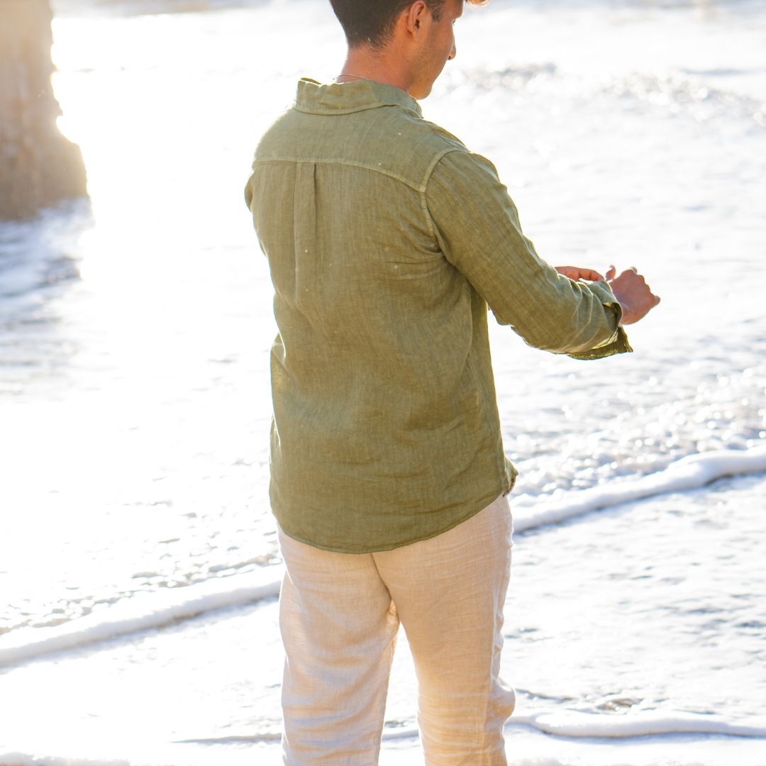 Camisa de Lino Verde